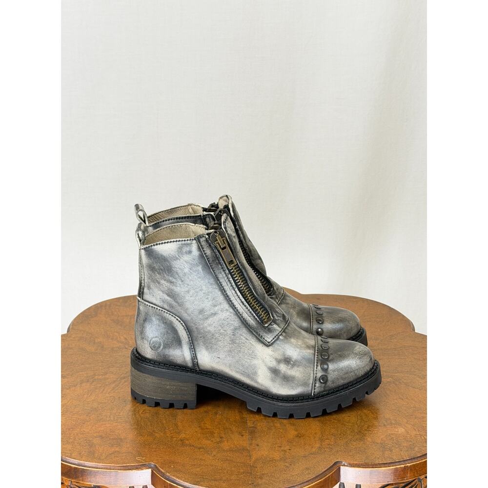 NIB Casta Morna Charcoal Distressed Leather Boot Zippers & Grommets #0361 EU 37 - Picture 9 of 10